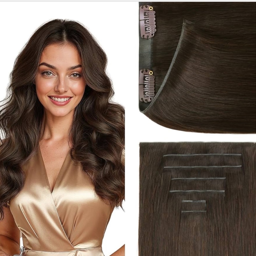 Goo Goo Chocolate Brown Remy Human Hair 14” Genius Clip In Hair Extensions